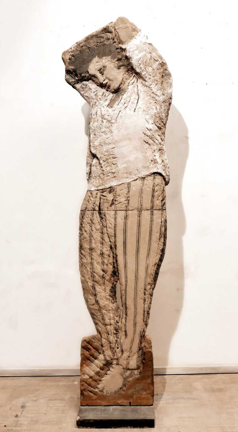 DIE NACHT, Thüster Kalkstein, Schwarz-Weiß-Belichtung, Acryl, Tusche, 180 x 52 x 12 cm.jpg