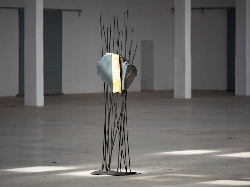 solid gold hell, steel & gold leaf, by Hans Some.jpg
