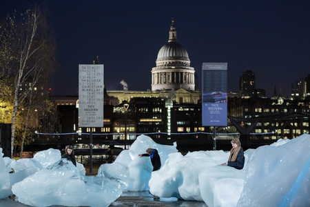 Ice Watch by Olafur Eliasson and Minik Rosing. Supported by Bloomberg<br />Installation: Bankside, outside Tate Modern, 2018. Photo: Justin Sutcliffe © 2018 Olafur Eliasson