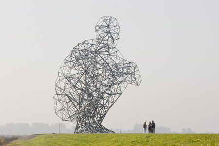 Land Art Flevoland, Antony Gormley, Exposure, 2010, galvanized steel, concrete, 26 m, photo: Jordi Huisman