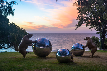 Tae Geun Yang, Rolling The Earth, Sculpture by the Sea, Cottesloe 2019 Â©Clyde Yee