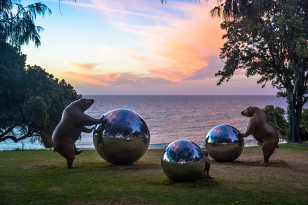 Tae Geun Yang, Rolling The Earth, Sculpture by the Sea, Cottesloe 2019 ©Clyde Yee