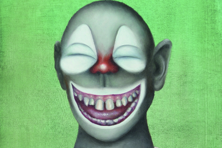 Francisco Sierra, Clown II (aus: Facebook), 2008, Öl auf Karton,<br />21 × 15.5 cm, Kunstmuseum Bern, Sammlung Stiftung GegenwAR