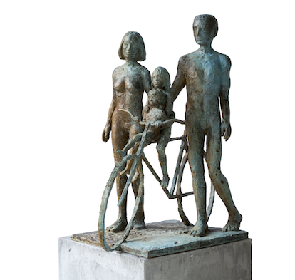 Famiglia in bicicletta-2012- H81x81x42cm.tif