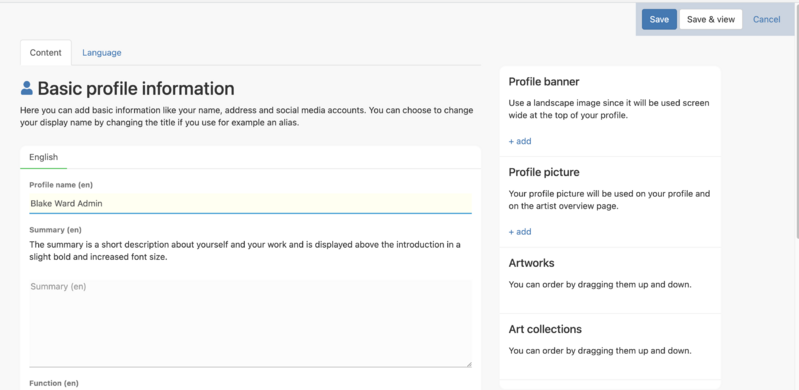 Basic profile information