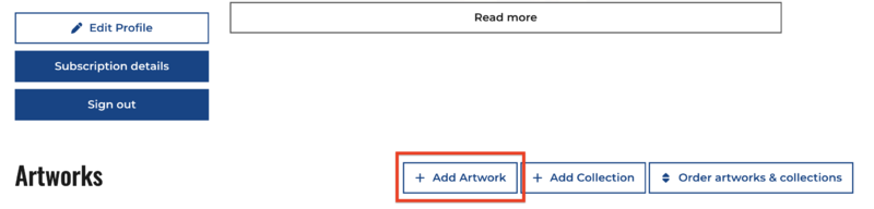 Add Artworks button example