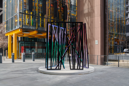 Eva Rothchild, Cosmos 2018, spray painted aluminium, 350 x 370 x 340 cm, Sculpture in the City, London