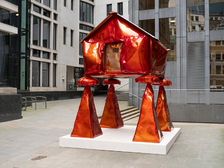 Jesse Pollock, The Granary, 2021, Powder coated steel, 353 x 275 x 265 cm Sculpture In The City, London