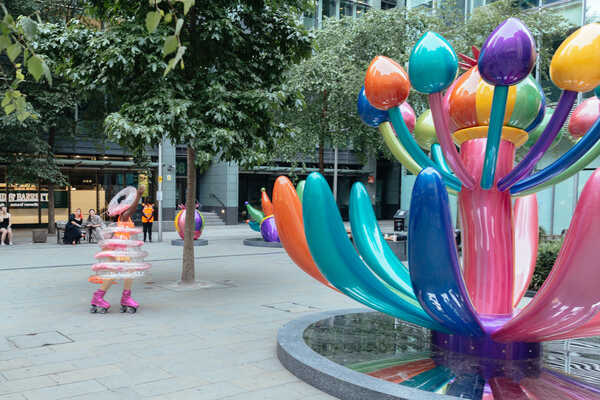 Jun T. Lai,Bloom Paradise 2021, stainless steel, FRP, paint, different dimensions Photo courtesy Cenan Nazif Sculpture in the City.jpg