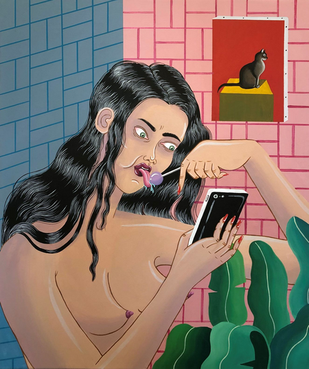 Joelle Dubois l LollyPop l AcrylicOnWood l 60x50cm l 2018