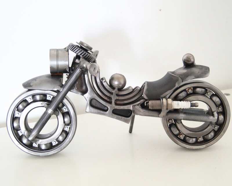 Motorcycle Art Metal Sculpture Industrial Home Decor