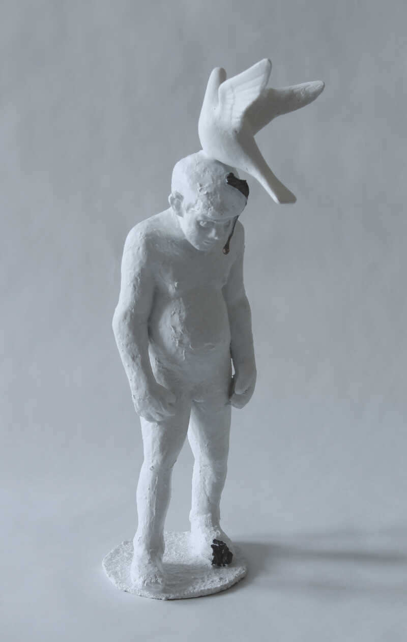 Miro Trubač, Holy Spirit, 2019, coloured epoxide, bronze, 35x15x13 cm.JPG