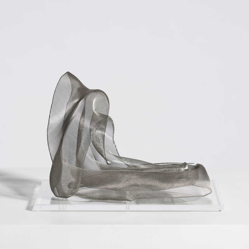  É – Panta rei Au 8, 2022, 2022, stainless steel metal mesh and methacrylate, 22 x 32 x 26 cm, 1.085 Kg   