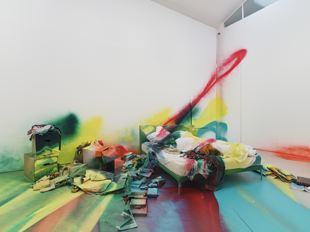 The Bedroom, 2023. / © Katharina Grosse und VG Bild-Kunst, Bonn, 2023 / Courtesy Galerie Max Hetzler Berlin | Paris | London. Photo: Thomas  Lannes