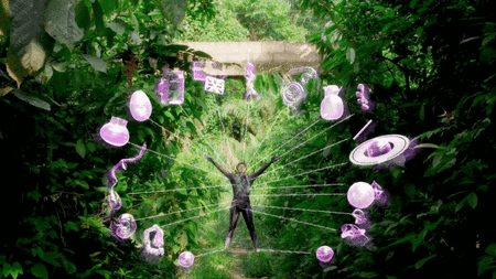 Animated GIF with artworks by Patricia Domínguez, Gauri Gill, Adrián Balseca, Joseph Tisiga, Tania Candiani, Daniela Ortiz, Miguel Calderón.