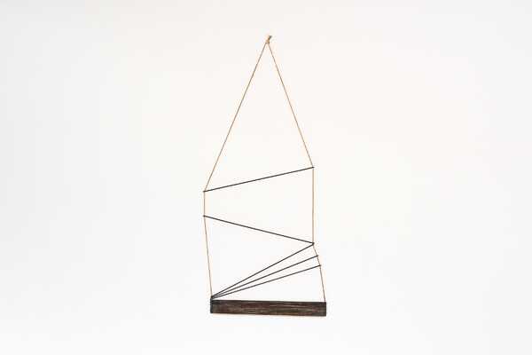 Wolfgang Nestler - without title, steel, forged, 17 rods, diam. 0.8 cm, rope diam. 1 cm, variable