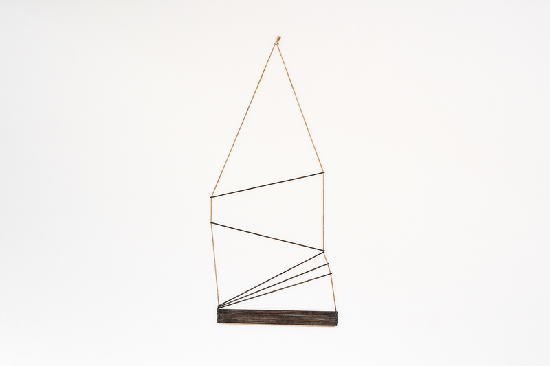 Wolfgang Nestler - without title, steel, forged, 17 rods, diam. 0.8 cm, rope diam. 1 cm, variable