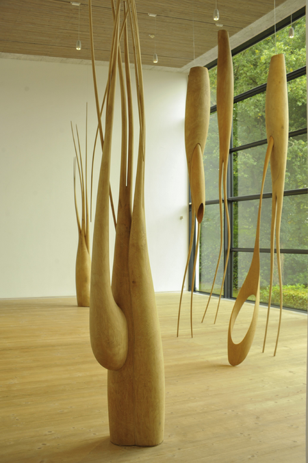 Mirko Zrinšćak, Untitled, sculptures, oakwood. Exh. view KunstCentret Silkeborg Bad 2024