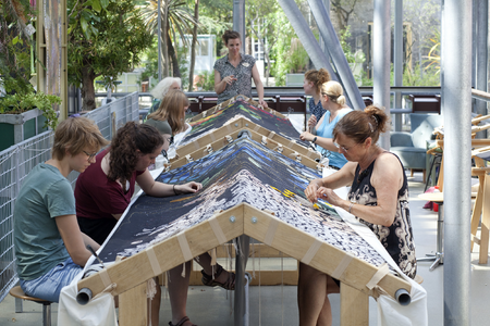 Sara Vrugt, 100,000 Trees and a Threaded Forest, 2020-2025<br />3.80 H x 5.95 x 5.25 cm, length 30 m, realized by 1278 volunteers, linked to TreeSisters, donations for tree planting. Photo Rogier Chang