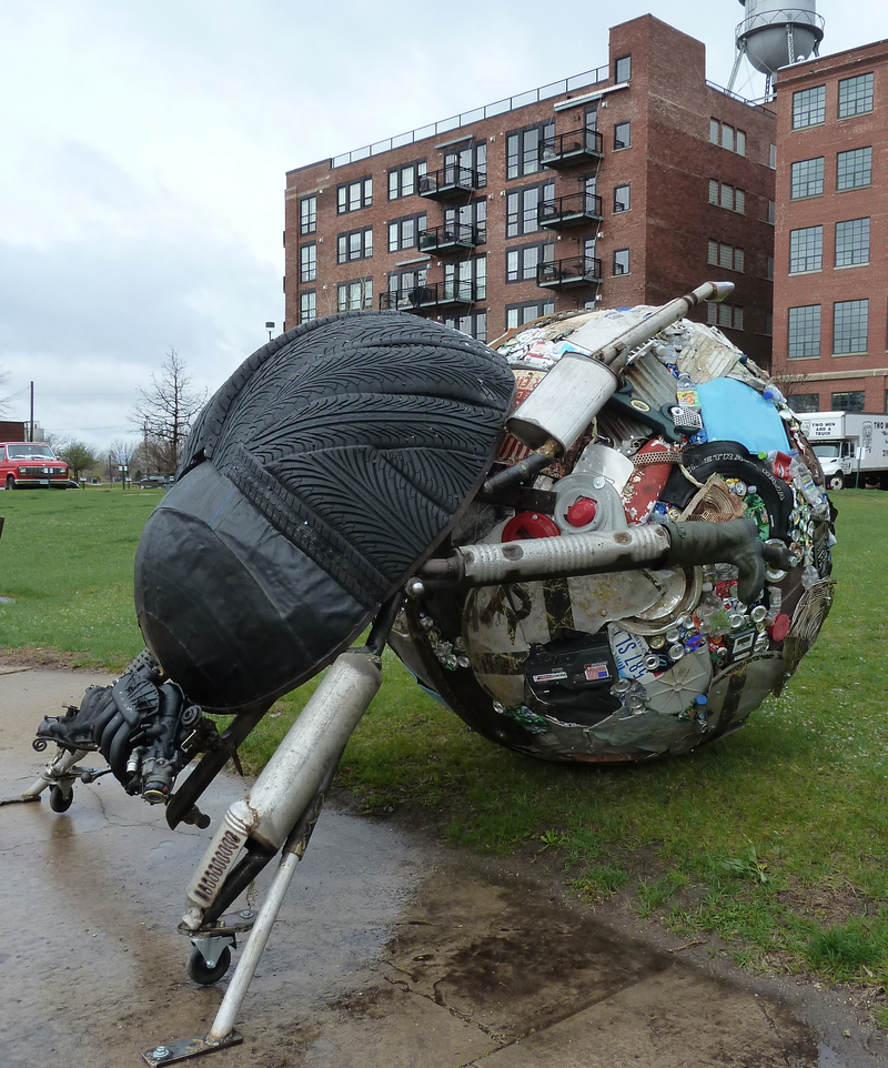 Dung Beetle recycling sculpture