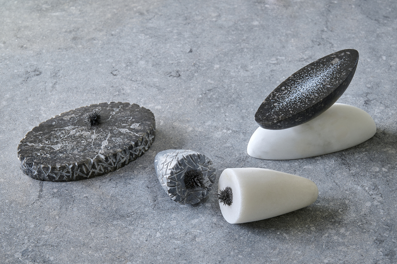 Erica van Seeters, Cosmic Treasure, Energy Spaces II and Universe, stone sculpture