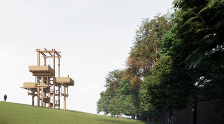 artwork: Bangkok Project Studio -  The Tower of Balance - Wood - Triennale Buges 2024
