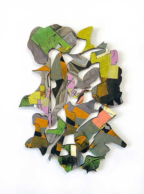 Ray Beldner_Persuade to Serenade_2023_45 x 33 x 1.25_collage on laser cut ply_$4000