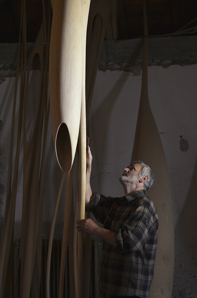 Mirko Zrinšćak, In his studio in Učka, 2013. Photo: Petar Kürschner