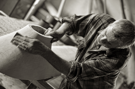 Mirko Zrinšćak, In his studio in Učka, 2013. Photo: Petar Kürschner