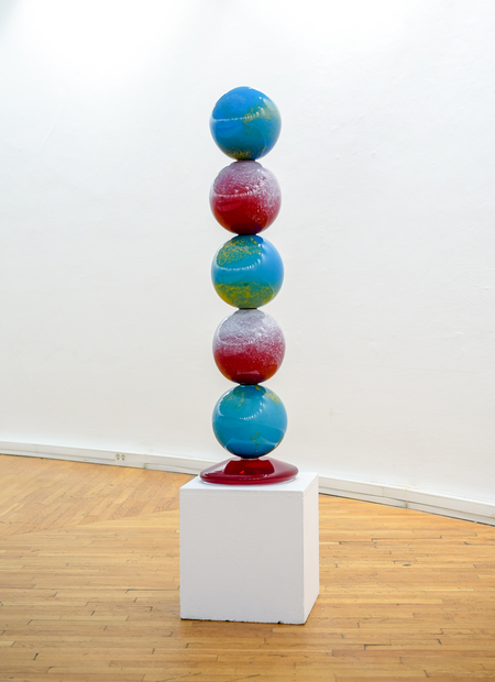 Barry Wolfryd, A DROP IN THE BUCKET 135 x 35 x 35 cm Murano Glass 2023