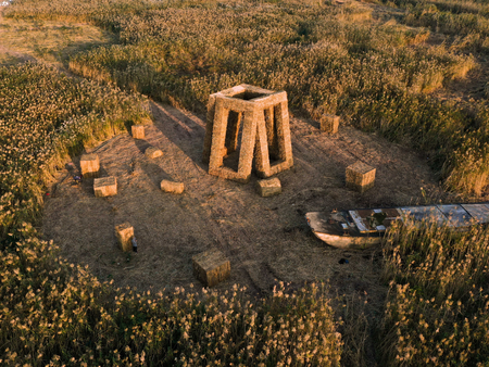 Water reed, bamboo, galvanized steel