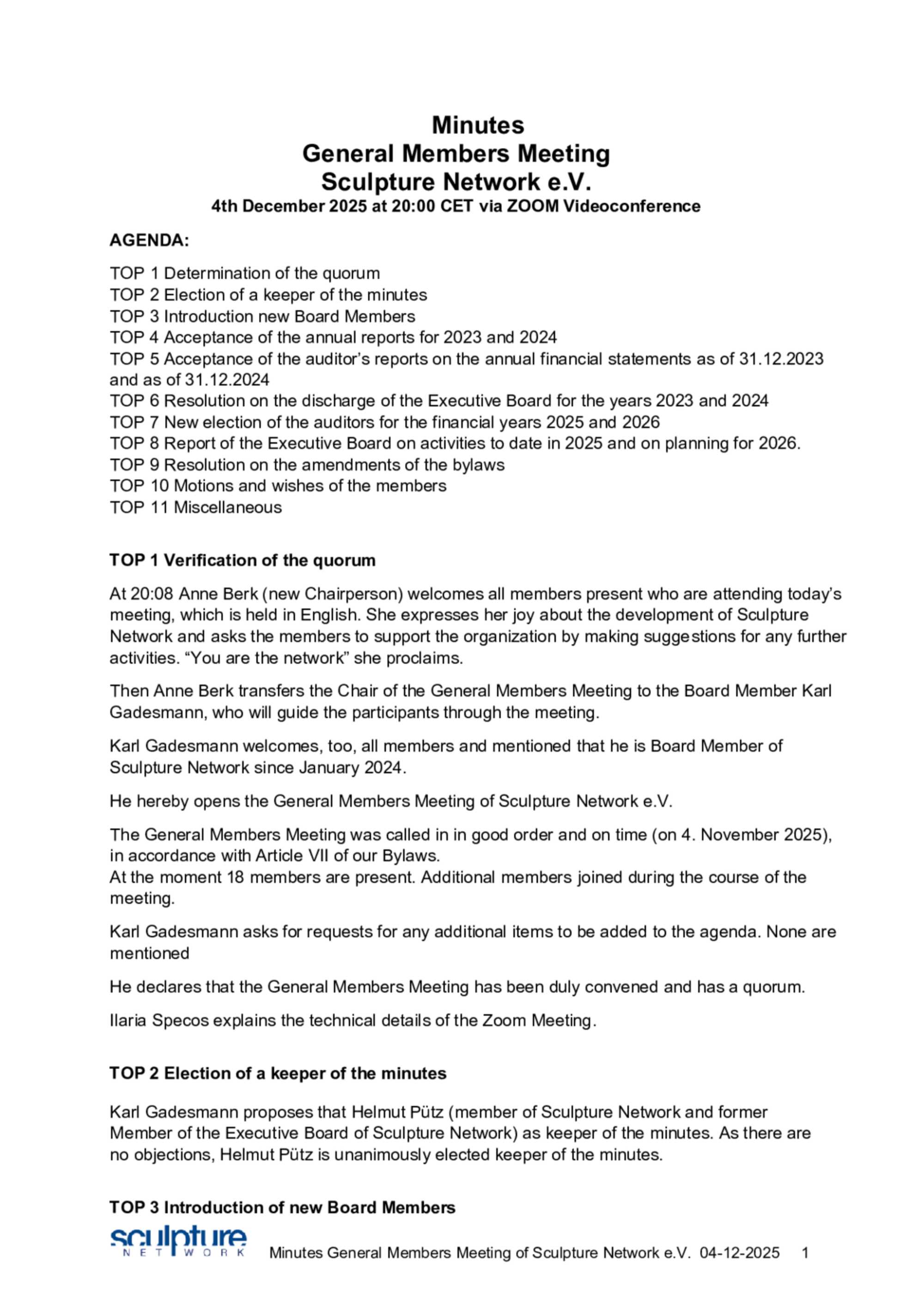 Sculpture Network General Meeting 2025_english