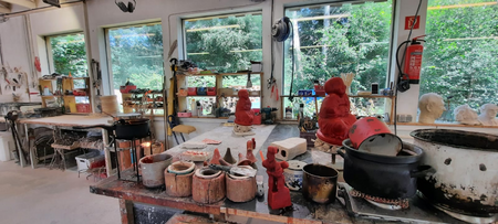 Ansicht der Werkstatt der Fa. Kunstguss Rieke