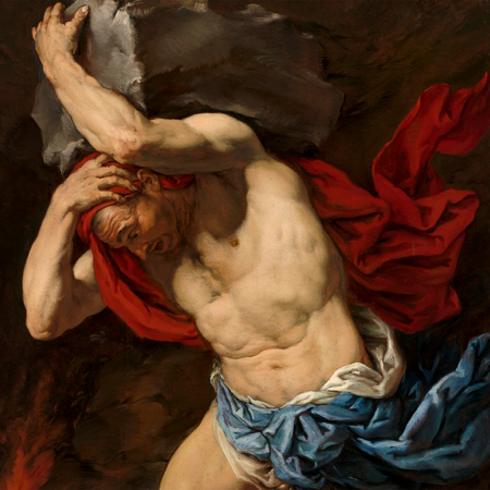 Sisyphus von Antonio Zanchi (1631-1722), Öl auf Leinwand, 1660