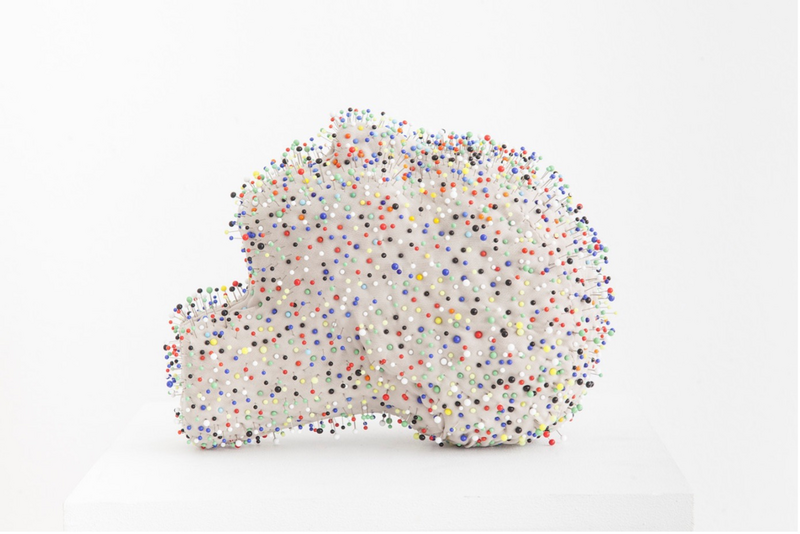 Pavla Sceranková, After Work, pins, fabric, 23 x 14 x 29 cm, 2015.