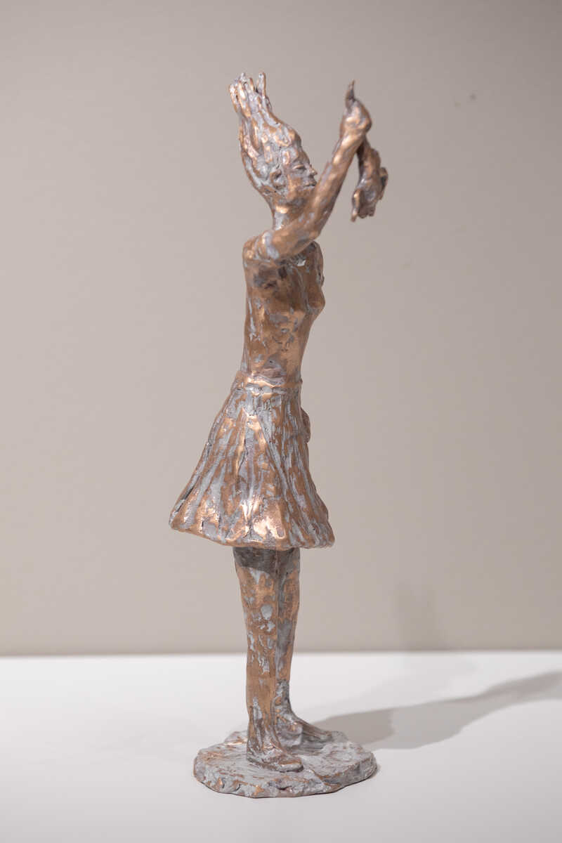 Kleine Bronzeskulptur Froschkönig