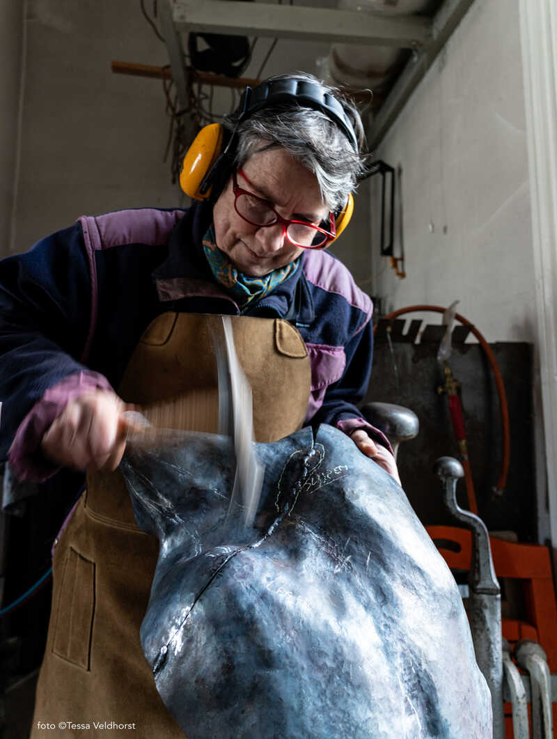 Work in Progress. Smithing the back and neck of 'Towards'.