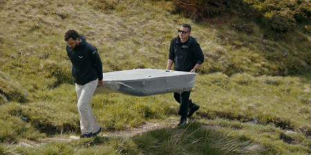 Elevated Art, Anuar Portugal on the way to installing his artwork