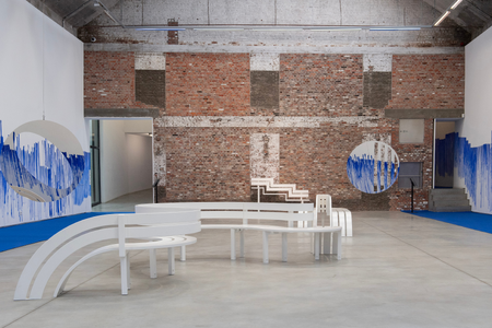 Jeppe Hein, Reflections on Breathing, exh. view Vanhaerents Art Collection