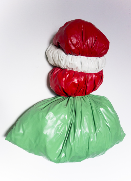 Urs Frei, Untitled, 1990, Lacquer paint on fabric, 78 x 86 x 23 cm, Collection Luigi Archetti, Photo: Luigi Archetti