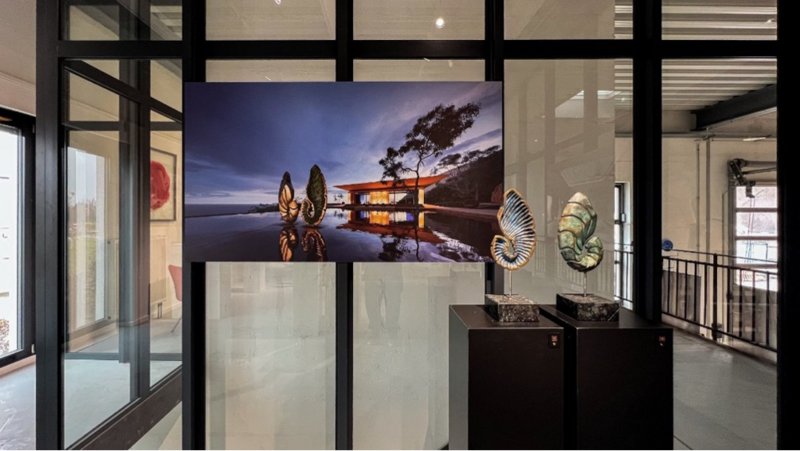 Ausstellungsansicht Aquarium Galerie – Kunstgießerei Altglienicke, Visions of Art in Architecture, 2026. Foto: Torsten Strom.