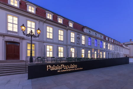 PalaisPopulaire, Terrace by night. Photo: Mathias Schormann