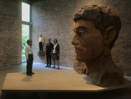 Curator Anne Berk and Co-Curator Anemone Vostell visiting Stephan Balkenhol exhibition at König Galerie St. Agnes, Berlin 2025