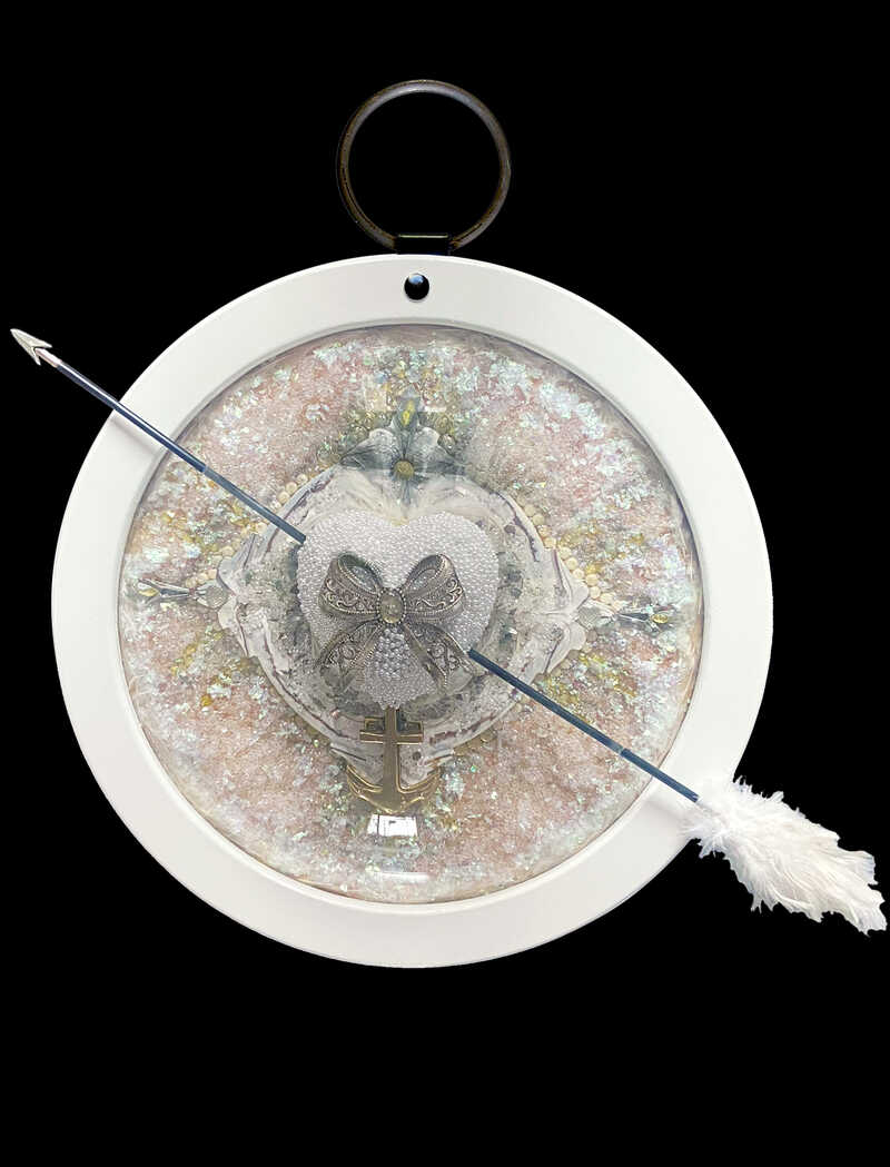 Nieuwe ronde XL medallion Faith Hope Love-Carina Wagenaar