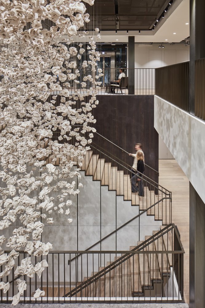 Fernando Casasempere, Murmuration, 2021. Henrietta House, London. Photo by Philip Durrant, courtesy of the artist and CBRE